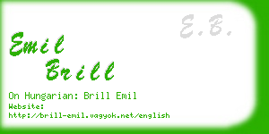 emil brill business card